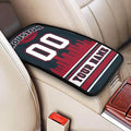 Custom Houston Car Armrest Covers Personalized Football Style with Name Number Customized Auto Center Console Pad Car Handrail Box Cushion for Most Vehicle Decor Accessories, Fans Gift