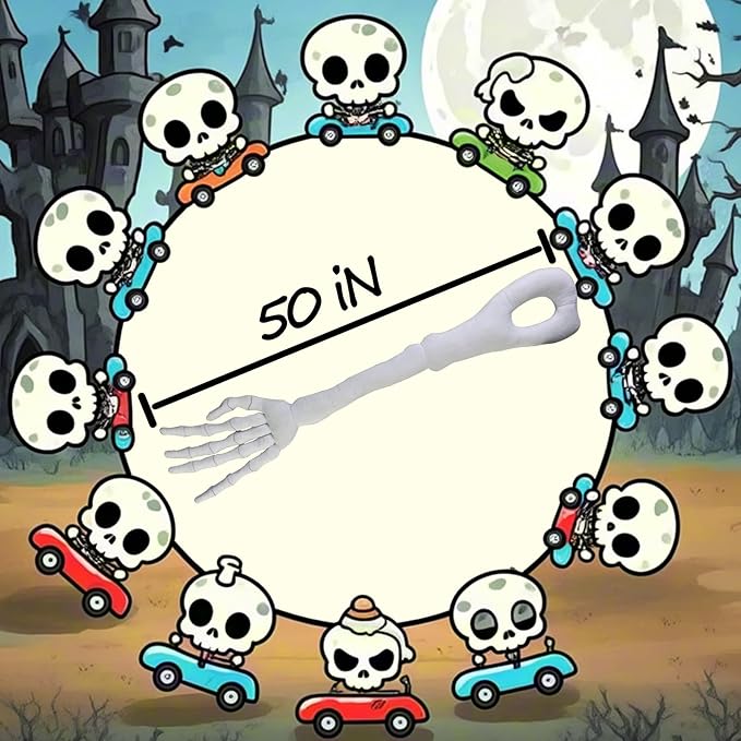 Oulores No Drop Seat Guard 2PCS Halloween Skull Arm Car Seat Gap Filler Car Seat Side Gap Filler Between Car Seat Catcher for All Cars (White)