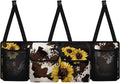 SEANATIVE Sunflowers Cow Car Backseat Trunk Organizer Auto Hanging Seat Back Storage Multipurpose Cargo Accessory - Space Saving Facilitator for SUV, Crossover, Minivan