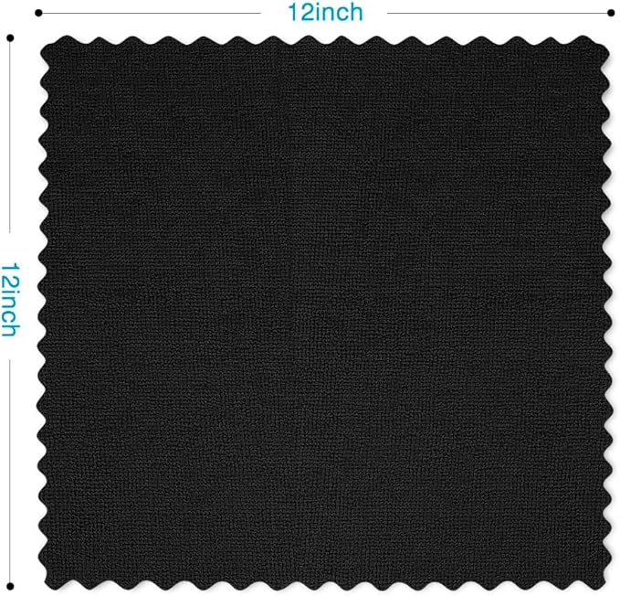 Orighty Black Microfiber Cleaning Cloth, 24 Pack Highly Absorbent Cleaning Rags, Microfiber Towels for Cars, Household Cleaning Supplies, Reusable Lint Free Cloths for House, Kitchen, 12 x12 inch