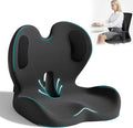 Memory Foam Seat Cushion with Lumbar Support Pillow,Office Chair Cushion,Ergonomic Car Seat Cushion,Designed for Tailbone,Sciatica,Back Pain Relief,for Office,Car,Truck,Desk Chair (Black Honeycomb)