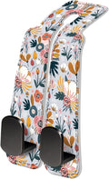 AXRQLSU PU Leather Car Seat Hook, Storage Headrest Hanger, Cute Car Backseat Organizer, Car Hooks For Purses and Bags White Cute Floral