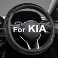 GIANT PANDA Steering Wheel Cover for Kia Soul,Sportage,Forte,Optima,Telluride(3D Honeycomb-Black-Standard Size)