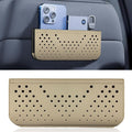 Car Seat Side Pocket Organizer, Multifunctional Mini Console Storage Bag for Phone, Keys, Sunglass, Wallet, PU Leather Tray Pouch Car Organizer Accessories for Seat, Door, Window, Console (Beige)