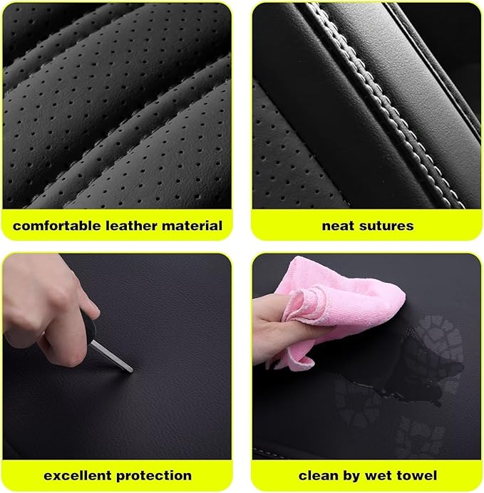 TTX Car Seat Covers Full Set Fit for Honda Insight 2010-2026 Breathable Leather Seat Protector with Airbag Compatible Automotive 5 Seat Cushions Cover with Beautiful Patterns (Grey)