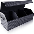 Fyzeoty Trunk Organizer for SUV - Leather Storage Box, Extra Large, Magnetic Lid, Collapsible and Adjustable Car Organizer