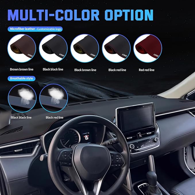 Custom Leather Dash Cover for Your Car Model,Personalised Logo,1:1 Custom Dashboard Cover,Sunproof Dash Mat with Non-Slip Bottom,Interior Dash Covers for 99% of Car SUV,Dash Decorative Cover
