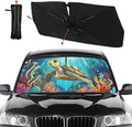 DOPINDU Turtle Car Windshield Sun Shade Umbrella Bendable Handle Foldable Funny Sunshade for Car Windshield Block UV Rays Keep Vehicle Cool for Most Sedans SUV Trucks Cars 57"x30"