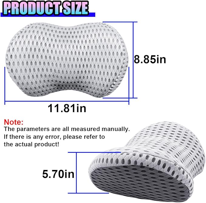 Ergonomic Memory Foam Car Neck Pillow with Adjustable Strap & Machine-Washable Cover - Long-Lasting Support for Long Drives & Office Use(Gray)