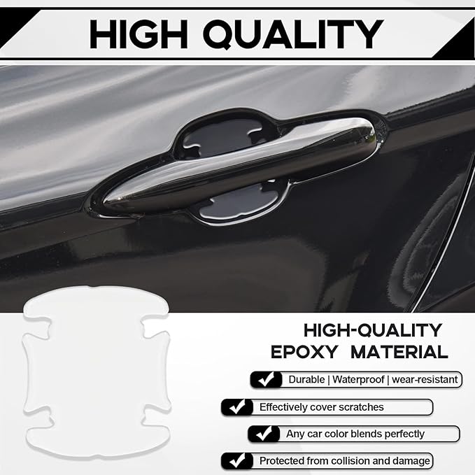 4PCS Waterproof Car Transparency Anti-Scratches Cup Protector, Non-Marking Car Door Protector, Universal for Most Car (Transparent)