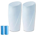Car Trash Can Bin with Lid - 2 Packs Car Trash Bin-Car Trash Can Cup Holder-Mini Trash Garbage Can with 30pcs Small Trash Bags-Car Organizer Storage for Front Back Seat Accessories (light blue)
