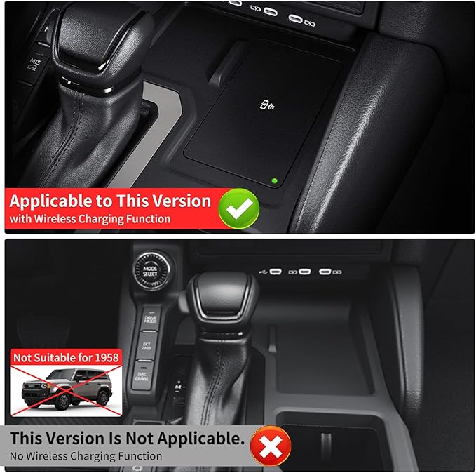 Central Console Wireless Charger Pad for 2024 2025 2026 Toyota Land Cruiser 250 Prado Lc250 Silicone Non-Slip Mat Dust-Proof Pad Internal Modification Accessories（Not Fit 1958） (Wireless Charger Pad)