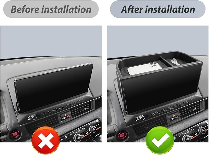 SKTU for 2026 Honda Passport Dashboard Organizer for 2026+ Honda Passport Behind Screen Organizer 2026 Passport ABS Materials Tray Honda Passport 2026 Accessories 2026 Passport Console Tray Durable