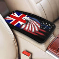 Car Armrest Cover America and Britain British Flag Eagle Armrest Seat Handrail Box Cover Auto Center Console Pad Cushion Universal Decoration Protector Accessories
