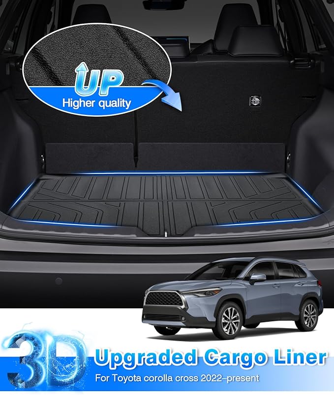 Cartist Floor Mats and Cargo Liner Fit for Toyota Corolla Cross Hybrid (Includes FWD Gas Models) 2022-2025 2026, All Weather Floor Liner and Trunk Mat for Corolla Cross Accessories