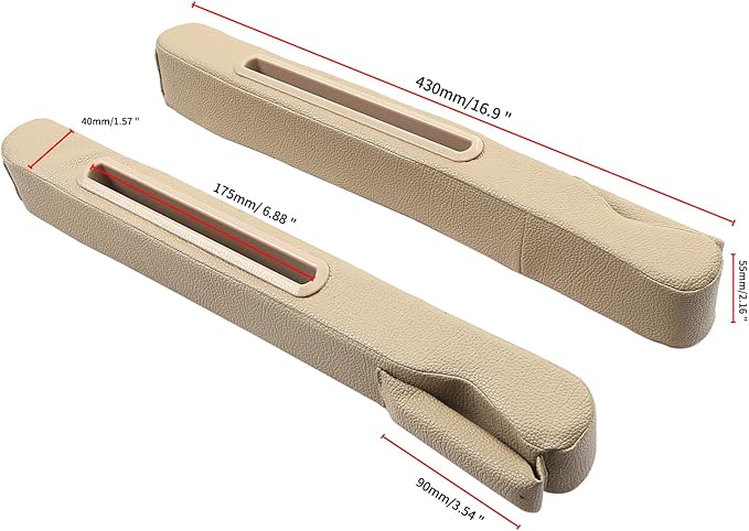 TATACLEA Car Accessories,Car Gap Plug,Car Seat Gap Prevent Small Items from Falling,2 Combinations of Main and Passenger Seats Universal.(Beige)