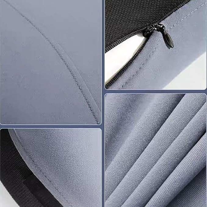 Headrest Neck Lumbar Pillows Car Seat for Audi A6 C7 C8 2011-2025, Universal Ergonomic Back Support Cushion, Comfortable Breathable Cover for Office Home,A/Black