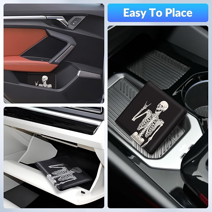 Pisypox Car Registration and Insurance Card Holder，Vehicle Glove Box Car Organizer，Accessories Case for Storing Driving Licences, Cards, Documents