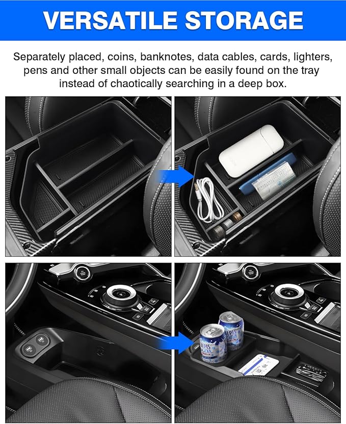 Autorder 2PCS Center Console Organizer for Kia EV6 2022 2023 2024 2025 2026 Accessories Armrest Storage Box Secondary Insert Tray Center Console Bottom Organizer