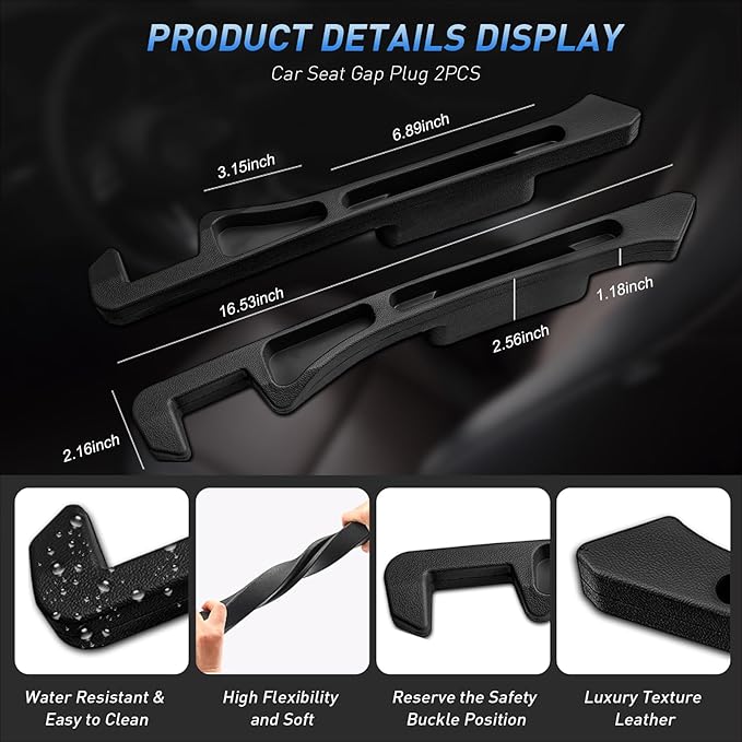 Car Seat Gap Filler 2Pack, Inserts Between Seats Console with Organizer Storage Upgraded Phone Holder Car Side Seat Gap Fillers Cars Front Seats Fill Plug Car Essentials for Vehicle SUV Truck (Black) | Organizer Storage, Cars Front Seats, Fill Plug, Ca...