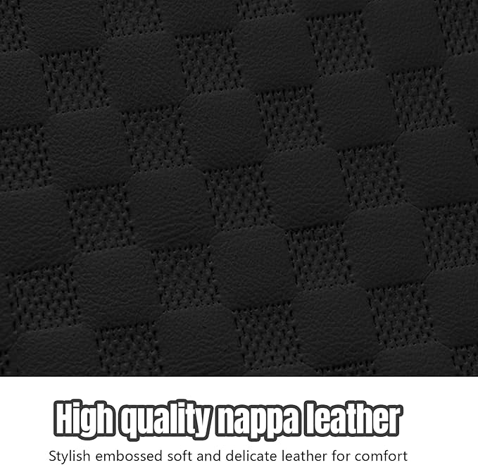 Hovom Car Center Console Armrest Pillow, 13.78"×7.48"×2.76" Leather Arm Rest Cover for Cars, Multifunctional Auto Armrest Cushion Pad with Pocket, Tissue Box & Cup Holder, Car Accessories (Black)
