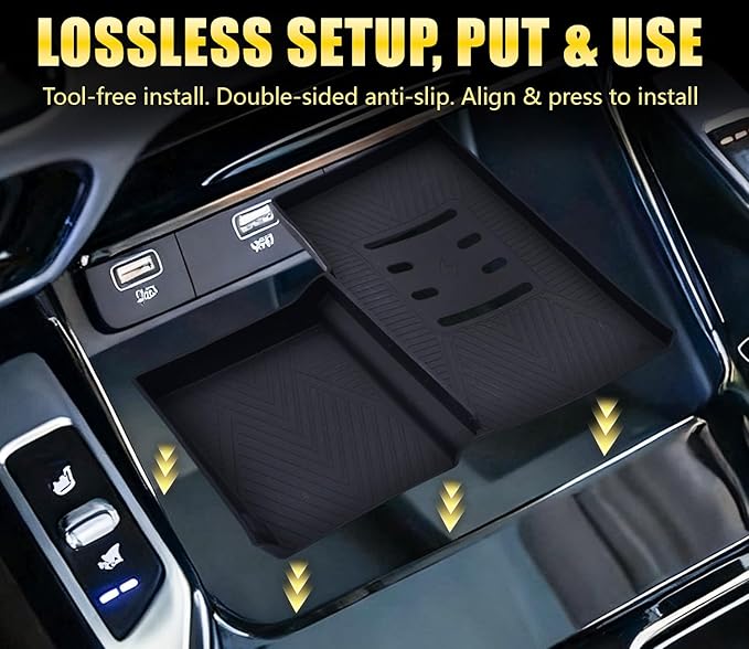 Wireless Charging Anti-Slip Mat Fit for 2021-2023 Kia Sorento(Scratch & Scuff Free) (Easy to Clean) Black Silicone Center Console Wireless Charging Protective Pad for Kia Sorento Accessories