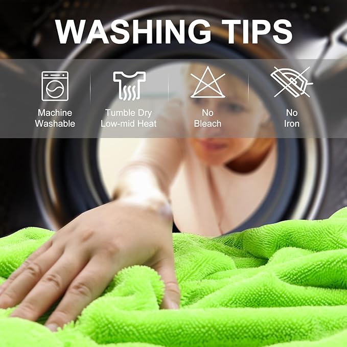Singrune 2 Pack XL Car Drying Towel – 1300GSM Ultra Absorbent Microfiber, 24"x36" Large Size, Twisted Loop, Lint-Free & Streak-Free for Auto Detailing, Car, SUV, Truck (Gray-Green)