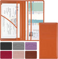 JUSTTOP 1Pack Car Registration and Insurance Holder,Car Document Holder for Cards License with Magnetic Shut,Vehicle Glove Box Car Organizer for Documents, Cards, License(Orange)