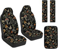 Qeluxign 5 Piece Car Seat Covers Full Set,Front Seats Cover/Auto Seatbelt Shoulder Pads/Vehicle Center Console Armrest Cover,Universal Car Accessories Men Women Gifts,Mushroom Floral Butterfly