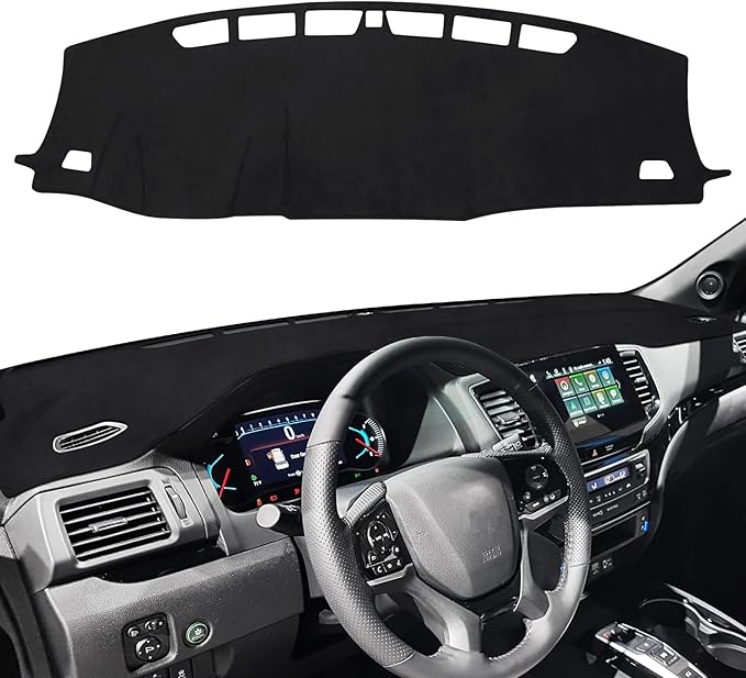CARTIST Dashboard Cover Compatible with Honda Passport 2019-2023 2024 2025 Accessories Dash Cover Mat Pad Anti-Slip Black Sude Material（Without HUD）