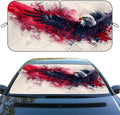Eagle Car Window Sun Shield Abstract Red Art Winged Power Animals Front Window Sun Shade Blocks UV Rays Sun Visor Protector for Car Sedan Truck SUV Accessories 59" L x 31.5" W