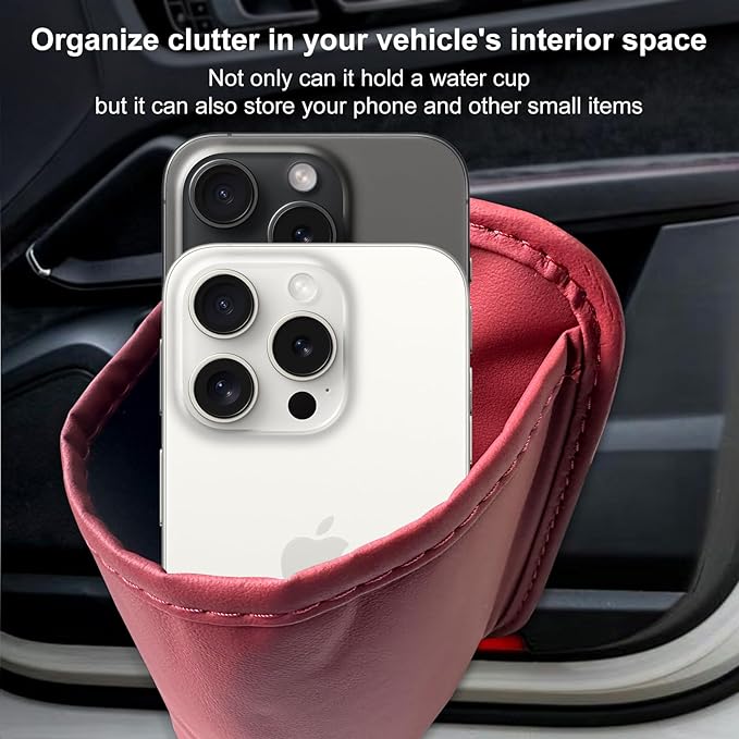 VOJKOREL Universal Door Water Cup Holder, car Multi-Function Storage Rack, car seat Back Beverage Holder, Suitable for Water Cups, Mobile Phones, Drinks, Coffee, etc.(red)