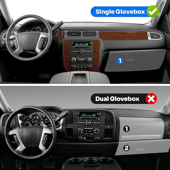 CARTIST Dash Cover Fits for 2007-2013 Chevy Silverado Sierra(NOT fit LT/WT/LS), 2007-2014 Chevy Tahoe Suburban Denali Avalanche & GMC Yukon/XL Without Dash Speaker(Only fit ONE Glove Boxes)