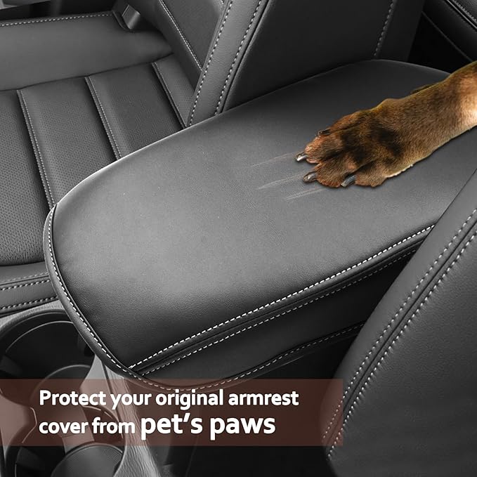 SKTU for 2017-2024 2025 Mazd a CX-5 Center Console Cover 2023 2024 2025 CX5 Central Console Armrest Pad 2025 CX-5 Seat Box Cover 2025 CX-5 Center Console Soft Cushion (White)