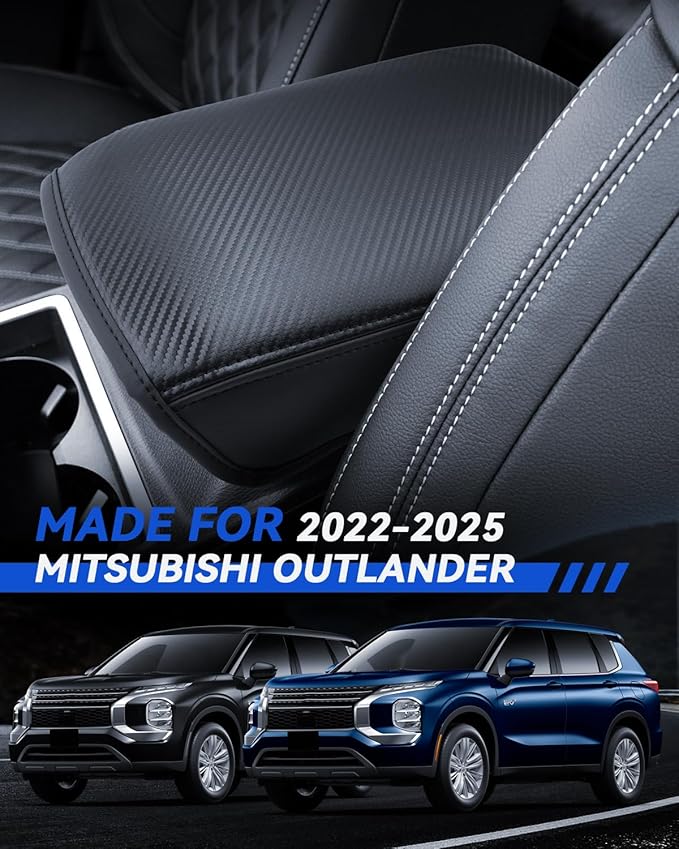 Armrest Cover for 2022-2025 Mitsubishi Outlander(SE/Black Edition/SEL) Accessories Center Console Middle Lid Pad Protector for Car Elbow Rest