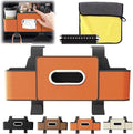 3-in-1 Car Backseat Organizer, Car Organizers and Storage Box with 2 Cup Holders & 4 Hooks, Multifunctional Car Seat Back Storage Box with Tissue Box, for Phone, Snacks, Drinks, Handbag (Orange, 1PC)