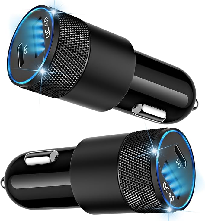 48W USB C Car Charger, Dual Port Fast Car Charger with PD&QC4.0, Ultra-Fast Charging for i Phone 16/15 Pro/Samsung S24, Compatible with Car/Truck/SUV, Perfect for Drivers, Travelers & Tech Enthusiasts