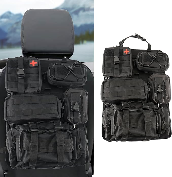 Tactical Seat Back Organizer Car Truck Molle Seat Back Panel for Most of Vehicle Storage Bag