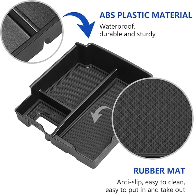 YJQLZK 2025 Upgraded Center Console Organizer Tray Fit for Ford Bronco 2025 4-Door Full Size, Organizer Armrest Storage Box for Bronco Accessories 2025 (Not for 2 Door & Sport)
