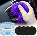 2-in-1 (Car Cleaning Gel for Car Detailing) and (4 Pack of 2.8-inch Car Coasters for Cup Holders) Automotive Dust Cleaning Putty Car Slime for Cleaning Car Interior, PC, Keyboard (Purple)