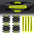 8 Pcs Reflective Door Handle Sticker, PVC Cup Protector, Universal Auto Protective Film, Anti-Scratches Stickers for Most Cars, SUV and Vans (Green)