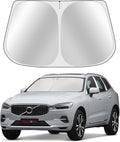 Toluoma Custom Fit Windshield Sun Shade for Volvo XC60 2018-2025 - Full Coverage, 210T Reflective Fabric, Double-Layer Design - Blocks 99% UV Rays, Keeps Car Cool, Easy to Install and Store, Pack of 1