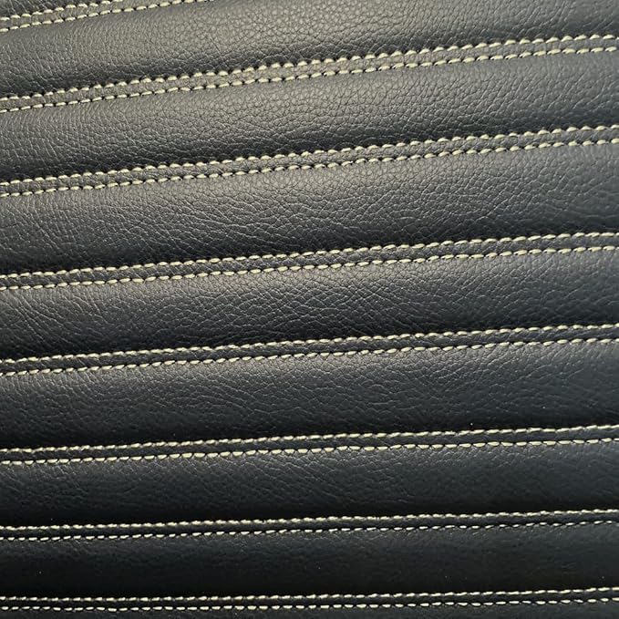 Custom Fit Car Floor Mats for Most Cars, SUVs, Trucks - Waterproof PU Leather All-Weather Floor Liners - Durable Anti-Slip Interior Car Accessories to Protect Vehicle Floors (Black Beige Strip)