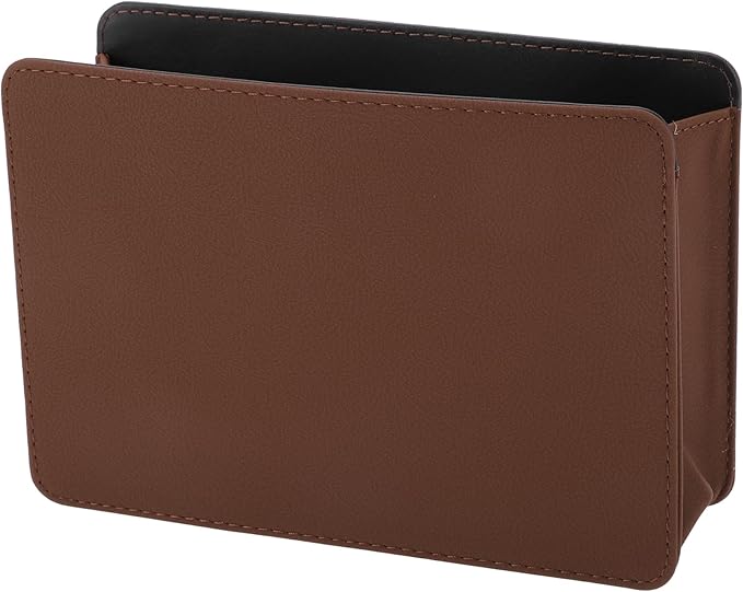 Car Trash Can Car Door Back Seats 7.9" Length 2.8" Width 5.5" Height Auto Trash Bin Faux Leather Brown Hanging