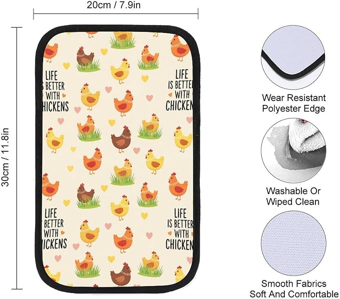 PPIKTC Anti-Scratch Waterproof Car Armrest Seat Pad Life is Better with Chicken Rooster, Protector for Car, SUVs, Trucks, Universal Fit