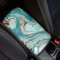 GLENLCWE Marble Abstract Pattern Car Armrest Cover Universal Fit Soft Center Console Armrest Cover Pad