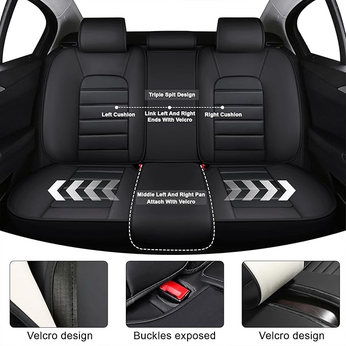 AREKA 5 Seat Covers for Subaru Crosstrek 2016-2026 Breathable Car Seat Covers,Anti-Slip Waterproof Car Seat Protectors with Airbag,Automotive Vehicle Cushion with Storage Pockets (Standard,Black)