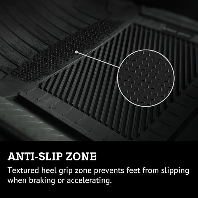 PantsSaver New Generation Car Mats – All-Weather, Heavy Duty, Waterproof, Anti-Slip Rubber Floor Liners for Cars, Trucks, SUVs, Minivans & More 4 Piece Set, Tan