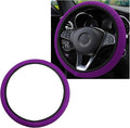 Elastic Steering Wheel Cover, 15"×15" Comfy Breathable Stretch Steering Wheel Protector, Ice-Silk Cloth Polyester Steering Wheel Cover for Men Women, Car Accessories (Dark Purple)