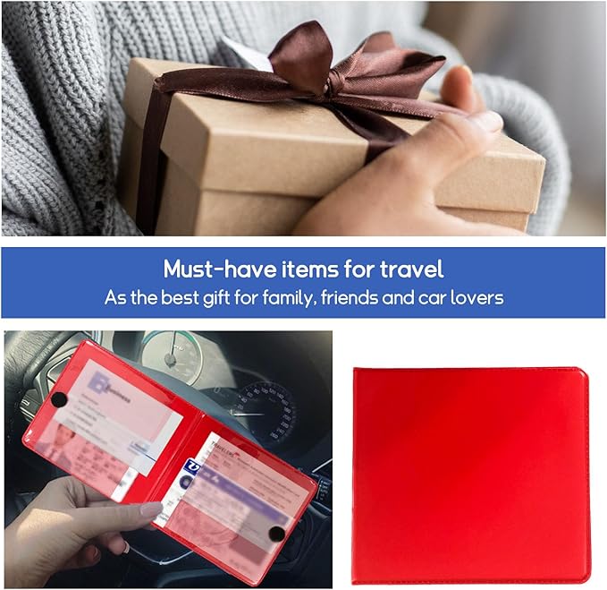2 PCS Car Registration and Insurance Holder, 10.6''×4.8'' Essential Auto Card Glove Box Organizer with Closure, Vehicle Interior Accessories Perfect for Documents, Cards